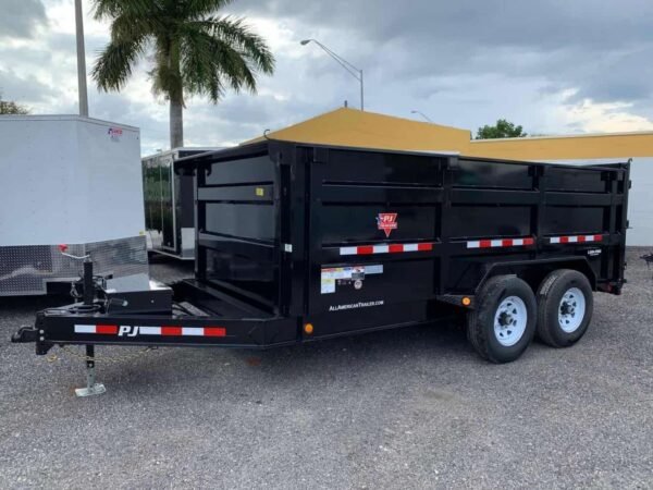 PJ 7X14 DUMP TRAILER 8 TON LOW PROFILE 4′ HIGH SIDE DM142 - Image 4