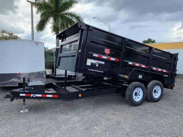 PJ 7X14 DUMP TRAILER 8 TON LOW PROFILE 4′ HIGH SIDE DM142 - Image 3