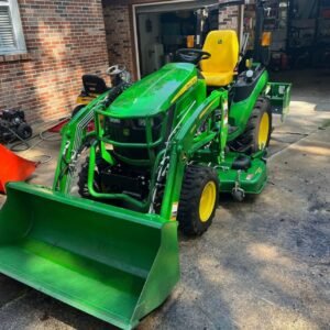 John Deere Tractor 2025R Mower Front End Loader